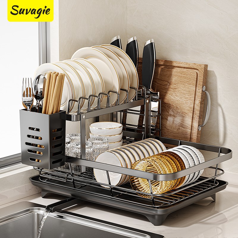 碗碟收纳架304不锈钢r碗架沥水碗盘架厨房置物架碗筷碗碟架沥水架