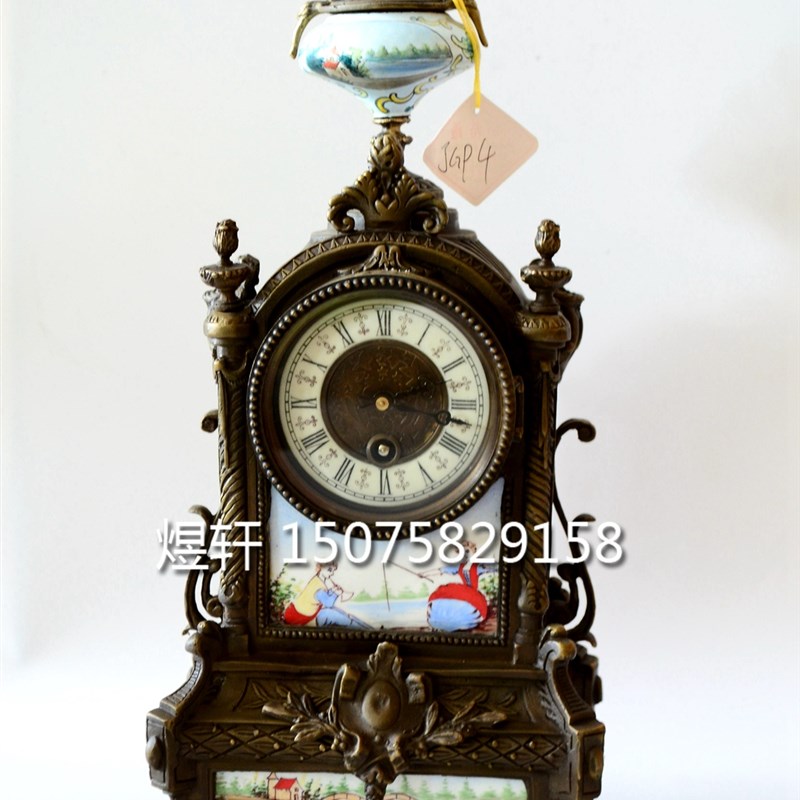 钟表铜铸欧g式古典机械座钟彷古古董钟家居装饰老式上弦台钟壁炉