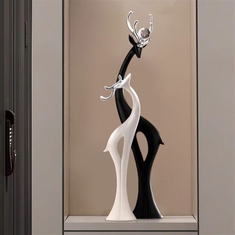 电视柜沙发轻奢新礼物旁乔迁鹿摆件F高档客厅玄关落地摆设居边招