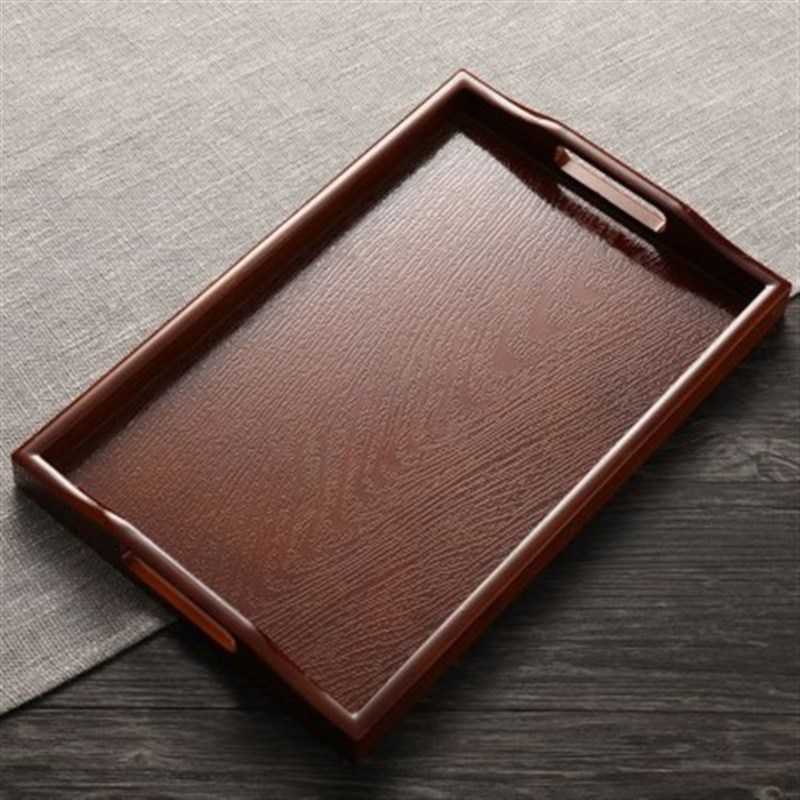 塑料日式加厚彷木纹托盘茶盘y塑料彷实彷木质水杯茶杯酒店托盘