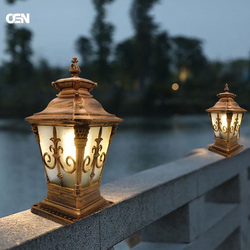 欧式柱头灯接电款墙头围墙灯花园庭院灯别墅装饰户外防水柱头灯
