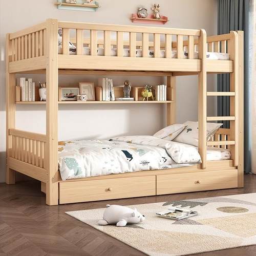 高低子母床成人双人床宿舍上下铺上下床双层床实木加厚家用儿童床