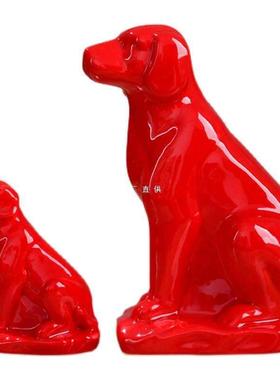 创意红色小猪诸事大吉陶瓷摆件可爱家居饰品桌面工艺品办公室送礼