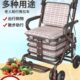 便携家用老人代步车可折叠购物四轮买菜车可推可坐老年收纳手推车