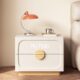 免安装 实木儿童床头柜奶油风多巴胺女儿房卧室小型床边柜储物柜