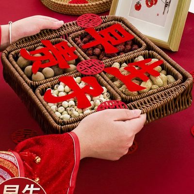 早生贵子婚床摆件结婚干果模具压床铺床女方陪嫁子孙桶用品大全