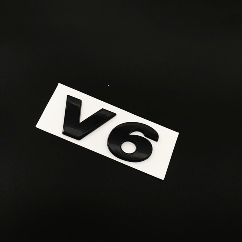 适用大众老途锐黑色车标改装V6后尾标V8标志排量英文字母标贴TDI