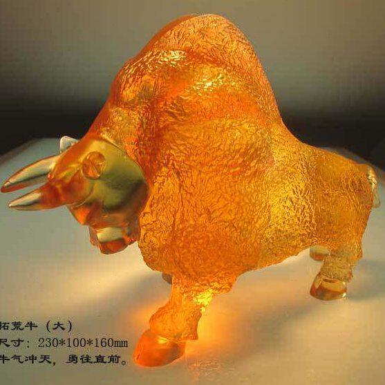 冲五钻 特惠价 打折包邮 工艺礼品 古法琉璃摆件FY A-6A拓荒牛大