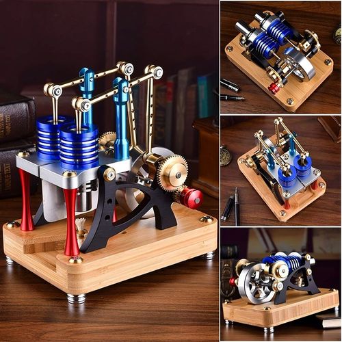 不锈钢斯特林外燃引擎发电热机迷你引擎模型燃油科学物理实验