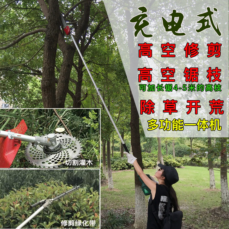多功能充电式高枝锯电动割草机高空绿篱修剪机打草机除草开荒,农机/农具/农膜,割灌机/割草机/油锯,淘宝优惠券,粉丝福利购,淘宝优惠卷
