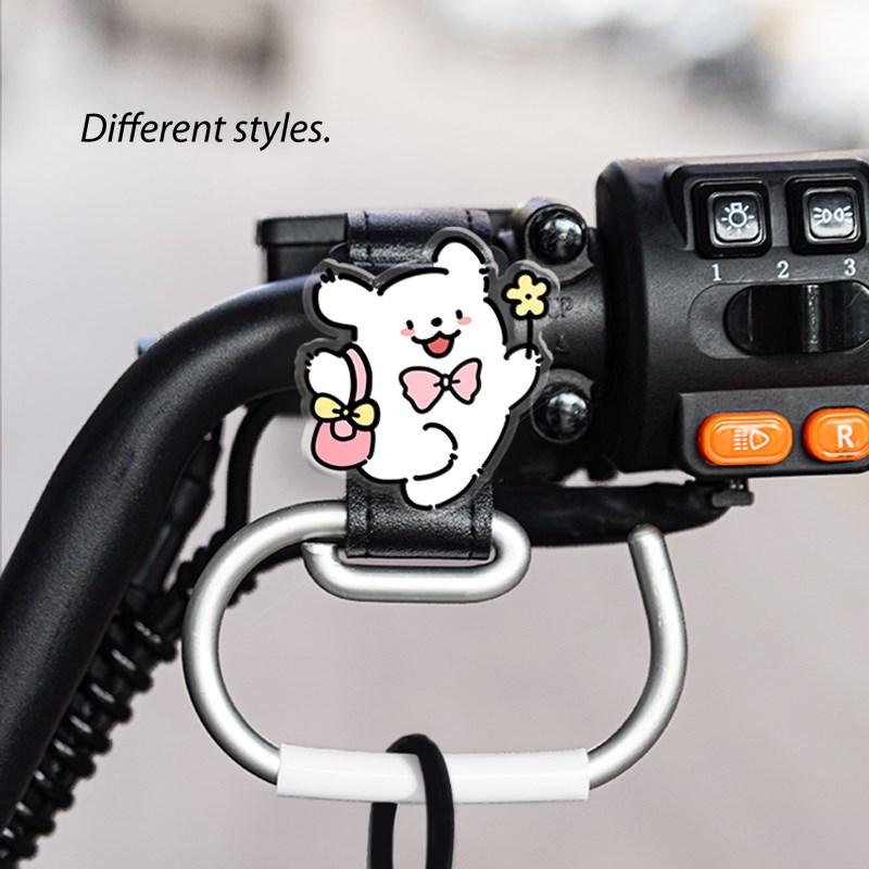 送花小狗电动车挂钩皮革电瓶车前置挂物钩万能摩托车置物神器通用