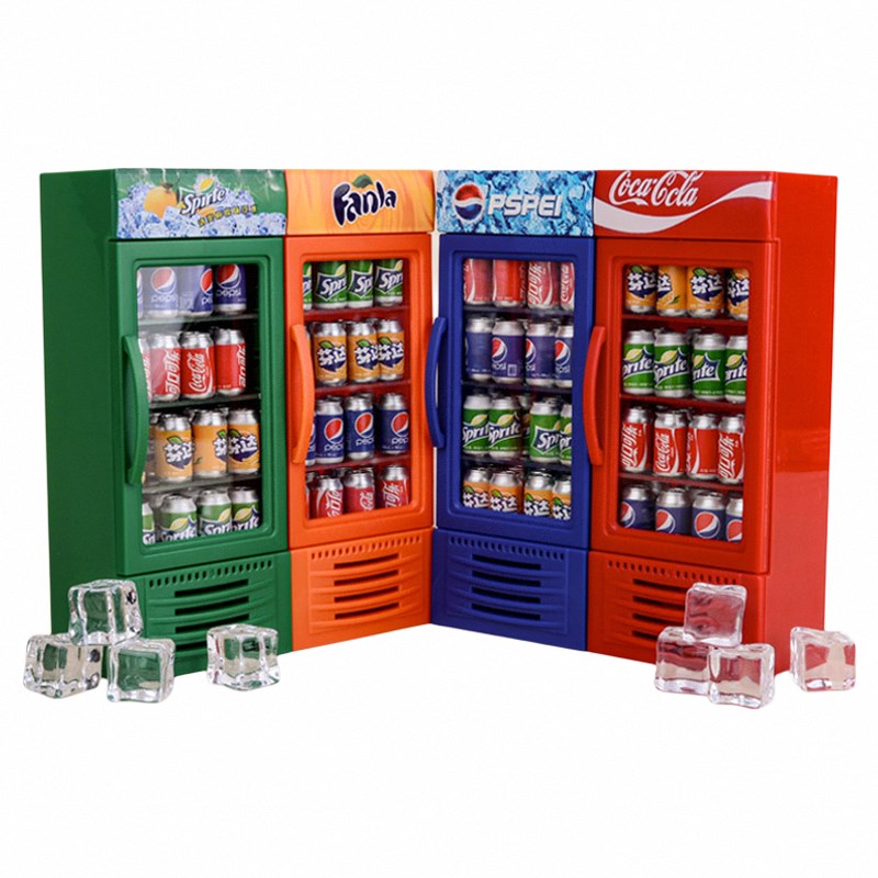迷你微缩食玩仿真超市饮料可乐冰箱冰柜儿童过家家玩具模型小摆件