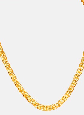 越南沙金肖邦链男黄金色麻绳项链黄铜镀金首饰大气24k色厂家直销