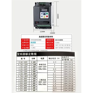 5.5 变频器0.75 2.2 7.5KW11单相220v转三相380V电机调速a8 1.5