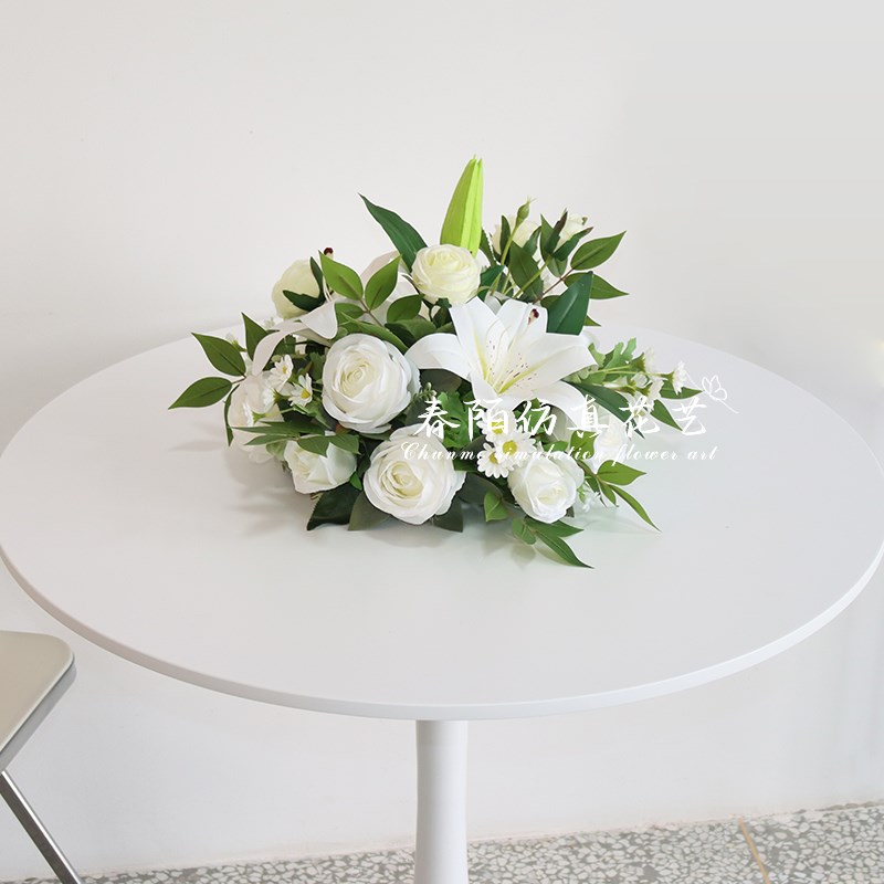 冰箱上面摆花立式圆柱空调装饰花艺餐桌花花仿真花客厅茶几桌摆花