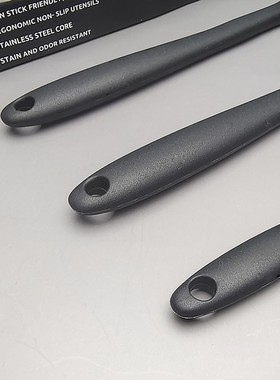 出口牛货!硅胶刮刀4件套 黑色蛋糕奶油抹铲刀面糊搅拌刀烘焙工具