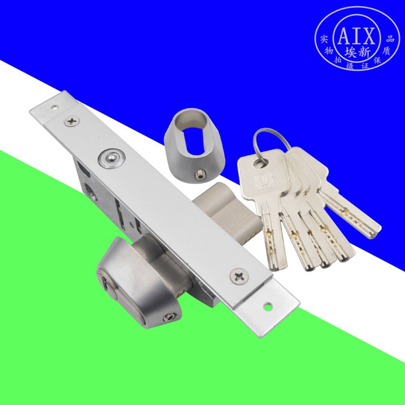 窄款肯德基有框门地锁麦当劳门中间锁平开铝合金门锁地弹簧玻璃锁