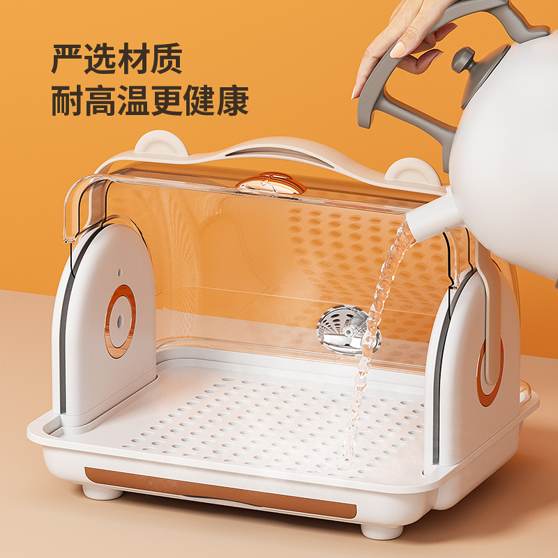 桌面杯子收纳置物架水杯收纳盒防尘玻璃杯茶杯托盘沥水杯架子杯架