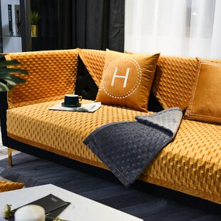 通用坐垫子皮套罩盖布巾 沙发垫北欧高级感防滑简约现代轻奢风四季