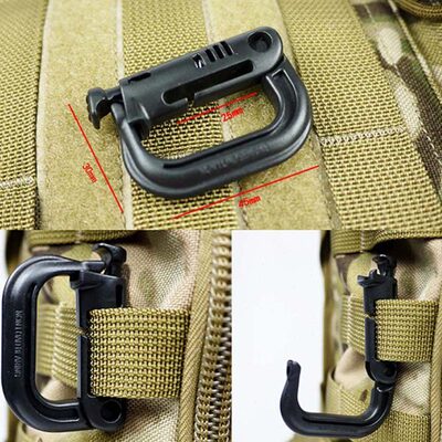 ITW安全扣男保险战术挂扣  D型锁扣快挂多功能户外登山扣背包挂扣