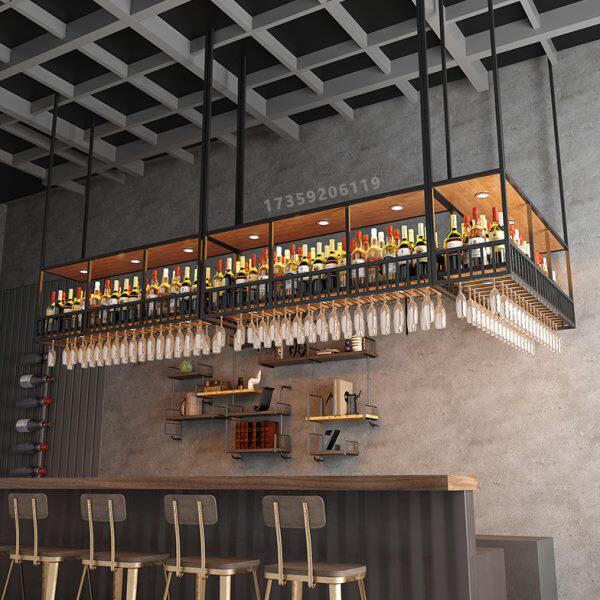 吧台吊架酒架置物架悬挂酒吧吊杯架倒挂式酒柜展示柜清吧上方酒杯