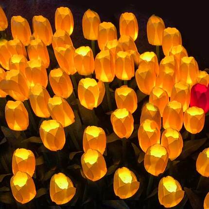 LED郁金香地插灯玫瑰仿真花草坪花园装饰灯观赏麦穗水稻插地灯节