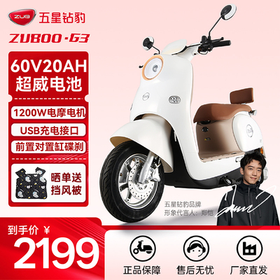 五星钻豹电动车60V20AH电动摩托车成人两轮男女式踏板电瓶车G3