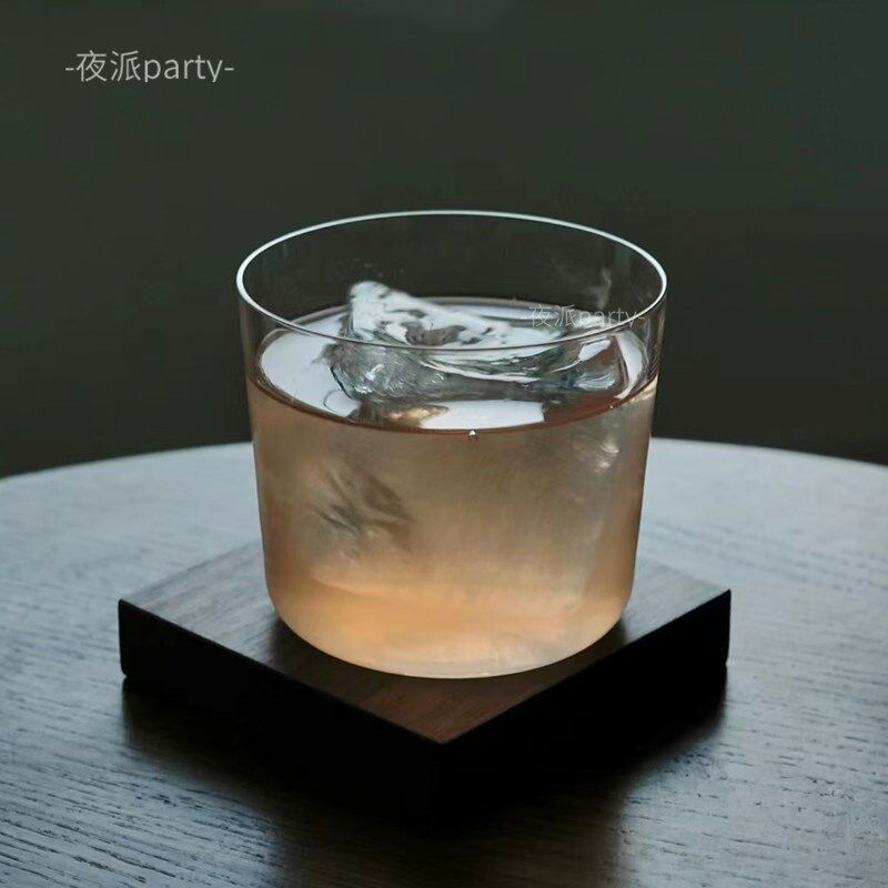 日式水晶玻璃杯鸡尾酒杯冰美式拿铁咖啡杯调酒杯威士忌杯古典水杯