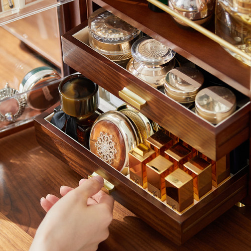 那澜多好化妆品收纳盒防尘化妆箱桌面梳妆台护肤品盒送女友礼物