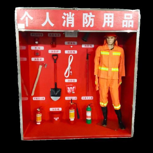 消防器材展示个体防护用品消防斧沙桶灭火器烟感温感喷淋报警器
