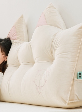 berg 2022新n款网红床头靠垫高级感靠枕床上三角大靠背榻榻米软包