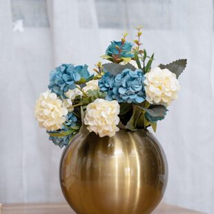 小花瓶插不锈钢桌面轻奢现代简约器装饰干花球金属形摆件家居饰品