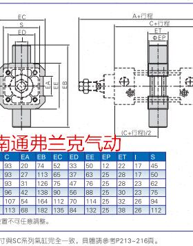 中T气缸CC40T台湾SUSU F-亚德客3250SUCSUSU F-附件 F-C摆F-T3T6