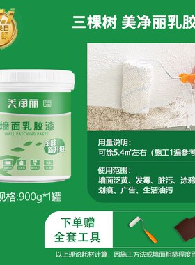 补墙膏白色墙面修补膏防水防霉腻子膏家用U刮白免刷漆涂料