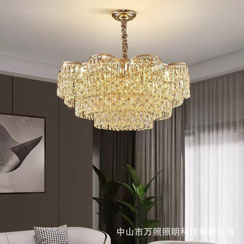 轻奢水晶吊灯客厅灯现代简约大气豪华高档别墅卧室灯具新款主灯