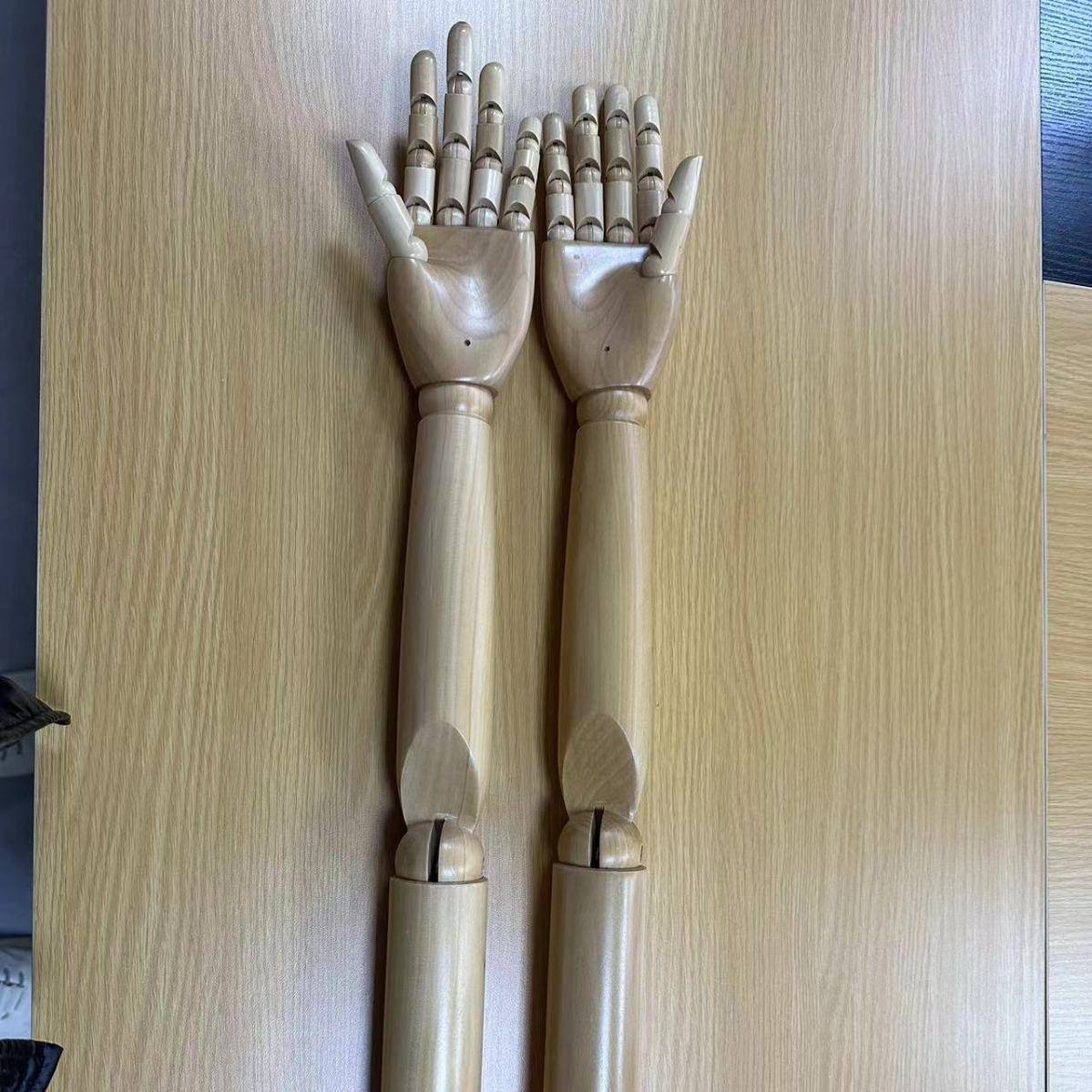 模特木手臂女关节手臂木制道具手臂关节手环保荷木手臂加工