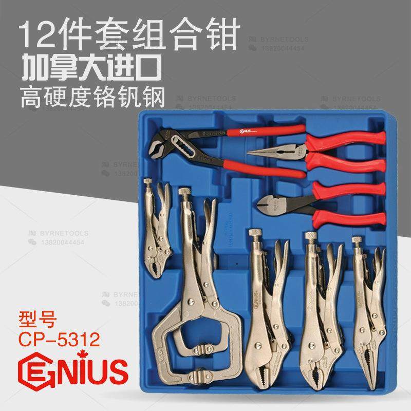 天赋GENIUS工具12件套组合钳大力钳尖嘴斜嘴水泵钳子套装CP-5312