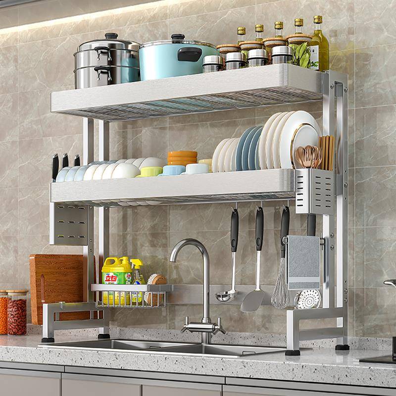 A9L304不锈钢厨房水槽置物架台面碗盘收纳架子水池上放碗碟架沥水