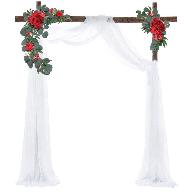 人造拱门花套装婚礼布置背景假花垂蔓装饰拱形花迎宾装饰玫瑰角花