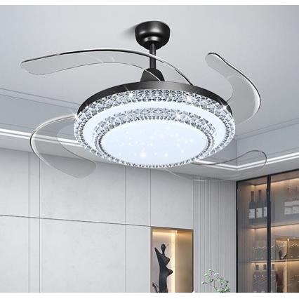 现代简约风扇灯卧室餐厅吊扇灯超薄家用电扇灯一体隐形电风扇吊灯