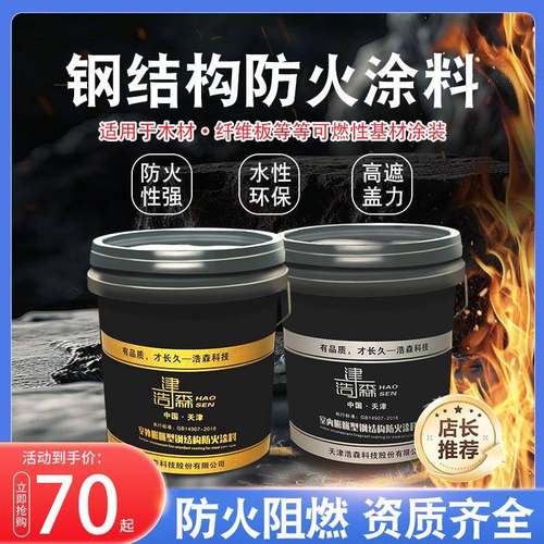 钢结构防火涂料非膨胀型耐高温阻燃防火漆屋顶隔热水性防腐超薄型