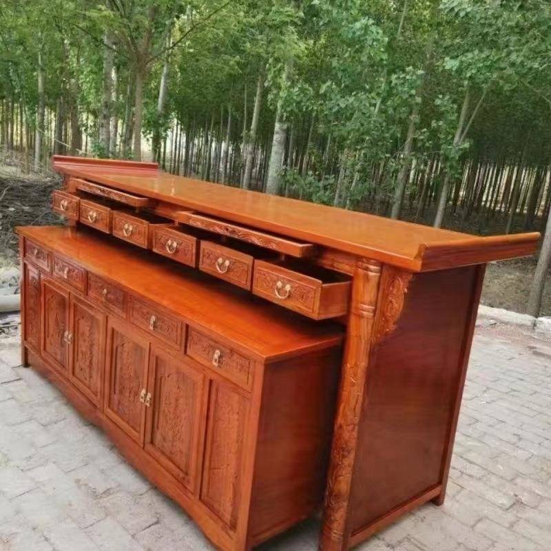 实木家用供桌佛台香案新中式供台条案经济型堂屋贡桌现代简垒德株