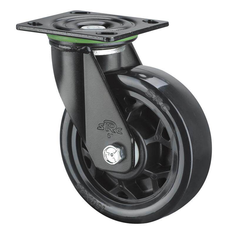 SRC耐磨底板脚轮BA5-212聚氨酯PU平底工业万向脚轮