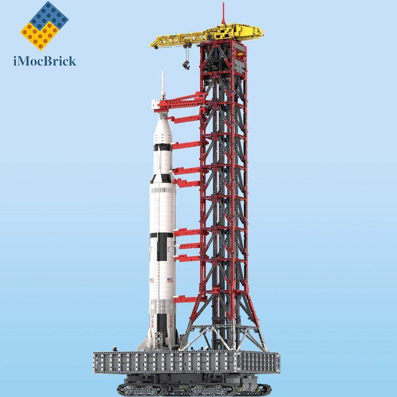 7706pcs城市系列火箭发射塔支架兼容拼装积木益智玩具套装MOC-6