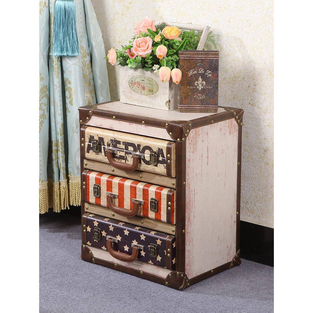 欧式复古床头柜简约现代柜子储物柜客厅抽屉式收纳柜卧室3456斗柜