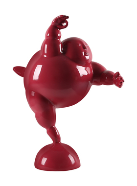 新中式抽象人物摆件玄关客厅招财 酒店售楼处商业中心红色雕塑