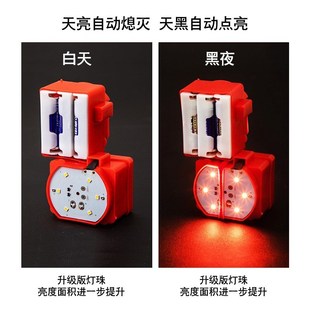 新款大红灯笼宫灯里光控感应灯感光LED灯免插电防水内置灯泡