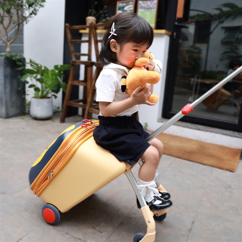 叨叨奶爸宝妈行李箱儿童可坐骑带娃拉杆箱旅行箱宝宝推车溜娃神器