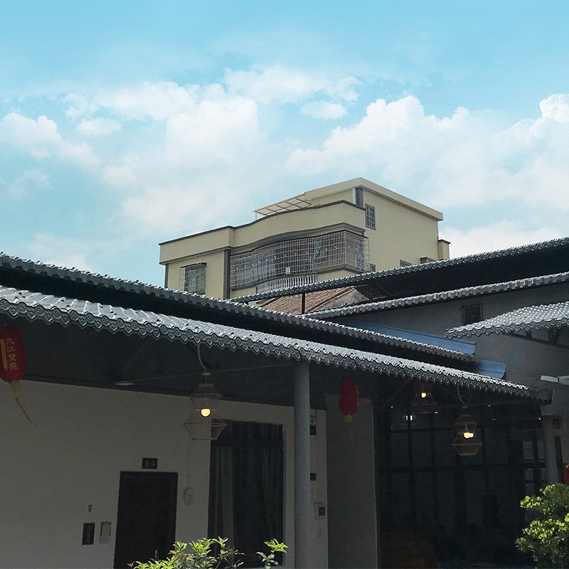 ASA合成树脂瓦片 中式t门头屋檐装饰一体瓦 屋顶塑料仿古墙头瓦