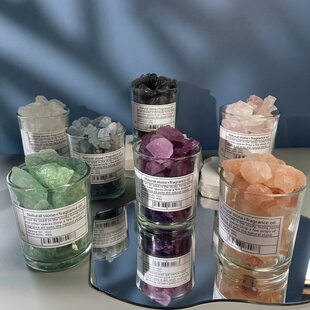香薰玻璃罐扩无味晶石玻璃杯扩香石水晶原石摆件香石无火香薰石头